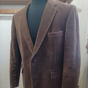 Vintage Brookford Brown Corduroy Blazer Jacket Sport Coat 46R Made in Poland